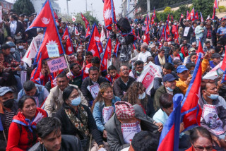 काठमाडौंको बानेश्वरमा दुर्गा प्रसाईँको आन्दोलन