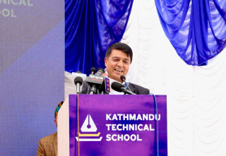 काठमाडौं टेक्निकल स्कुल (केटीएस)को उद्घाटन समारोहमा नेपाल उद्योग वाणिज्य महासंघका अध्यक्ष चन्द्रप्रसाद ढकालको मन्तव्य